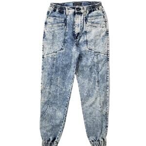 RETROFÊTE Myla Acid Wash Cropped acid-wash high-rise tapered jeans size 28